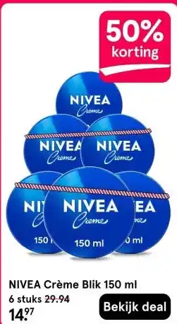 Etos Nivea crème blik aanbieding