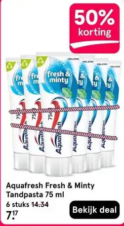 Etos Aquafresh fresh & minty tandpasta aanbieding
