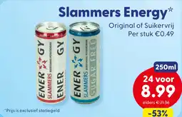 Die Grenze Slammers Energy Original of Suikervrij aanbieding