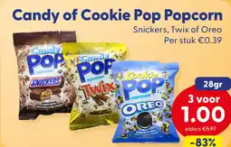 Die Grenze Candy of Cookie Pop Popcorn Snickers, Twix of Oreo aanbieding