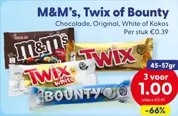 Die Grenze M&M's, Twix of Bounty Chocolade, Original, White of Kokos aanbieding