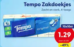 Die Grenze Tempo Zakdoekjes aanbieding
