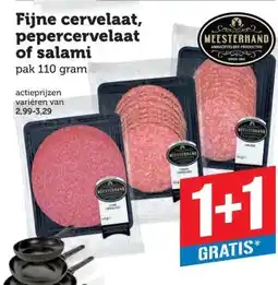 Coop Fijne cervelaat, pepercervelaat of salami aanbieding