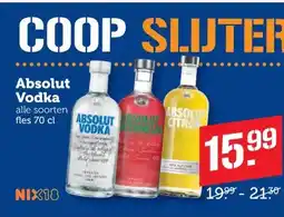 Coop Absolut Vodka aanbieding