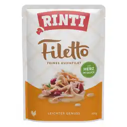 Zooplus Voordeelpakket: 48x100g Rinti Filetto in saus Kip & Hart nat hondenvoer aanbieding