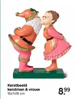 Xenos Kerstbeeld kerstman & vrouw aanbieding