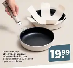 Wibra Pannenset met afneembaar handvat en pannenbeschermer aanbieding