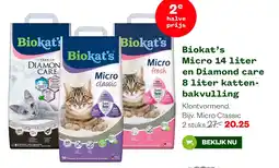 Welkoop Biokat's Micro en Diamond care katten bakvulling aanbieding