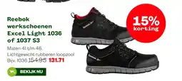 Welkoop Reebok werkschoenen Excel Light 1036 of 1037 S3 aanbieding