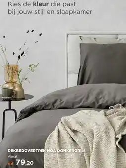 TotaalBED DEKBEDOVERTREK NOA DONKERGRIJS aanbieding