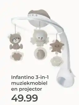 Prenatal Infantino 3-in-1 muziekmobiel en projector aanbieding