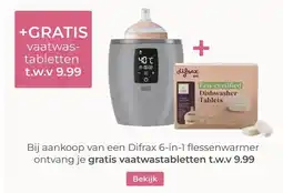 Prenatal Bij aankoop van een Difrax 6-in-1 flessenwarmer ontvang je gratis vaatwastabletten t.w.v 9.99 aanbieding