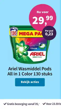 Plein.nl Ariel Wasmiddel Pods All in 1 Color 130 stuks aanbieding