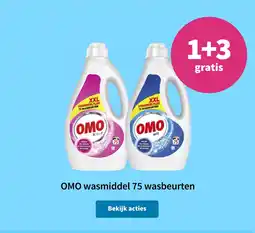 Plein.nl OMO wasmiddel 75 wasbeurten 1+3 gratis aanbieding