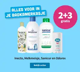 Plein.nl Inecto, Melkmeisje, Sanicur en Odorex 2+3 gratis aanbieding