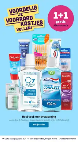Plein.nl Heel veel mondverzorging 1+1 gratis aanbieding