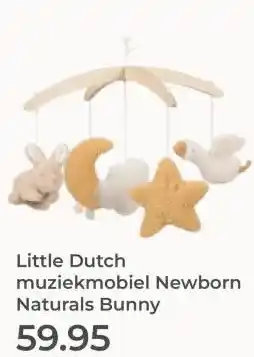 Prenatal Little Dutch muziekmobiel Newborn Naturals Bunny aanbieding