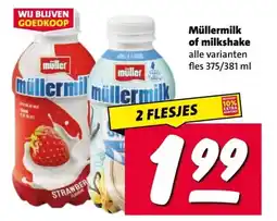 Nettorama Müllermilk of milkshake aanbieding