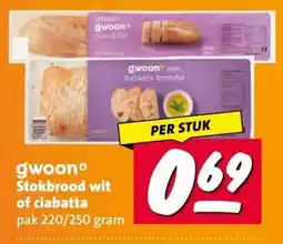 Nettorama gwoonº Stokbrood wit of ciabatta aanbieding