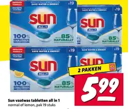 Nettorama Sun vaatwas tabletten all in 1 aanbieding