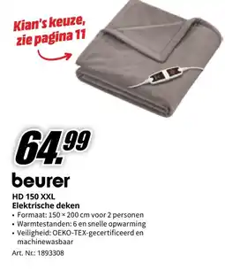 MediaMarkt Beurer HD 150 XXL Elektrische deken aanbieding