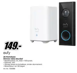 MediaMarkt Eufy 2K Homebase Slimme video deurbel aanbieding