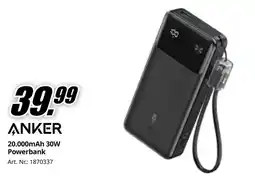 MediaMarkt Anker 20.000mAh 30W Powerbank aanbieding