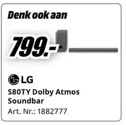 MediaMarkt LG S8OTY Dolby Atmos Soundbar aanbieding