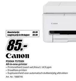 MediaMarkt Canon PIXMA TS7550i All-in-one-printer aanbieding