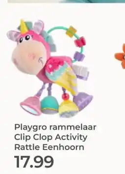 Prenatal Playgro rammelaar Clip Clop Activity Rattle Eenhoorn aanbieding
