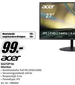 MediaMarkt Acer SA272P1bi Monitor aanbieding