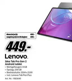 MediaMarkt Lenovo Idea Tab Pro Gen 2 Android tablet aanbieding