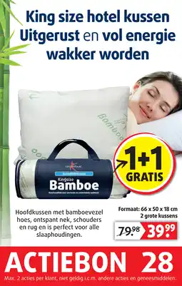 Lucovitaal Kingsize Bamboe Hotel Kussen aanbieding