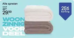 Leen Bakker Alle spreien 25% korting aanbieding