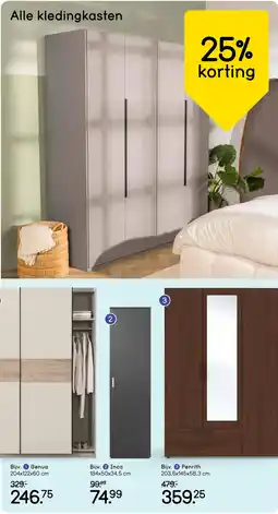 Leen Bakker Alle kledingkasten 25% korting aanbieding