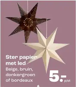 Kwantum Ster papier met led aanbieding