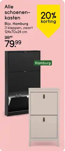 Leen Bakker Alle schoenenkasten 20% korting aanbieding