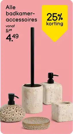 Leen Bakker Alle badkameraccessoires 25% korting aanbieding