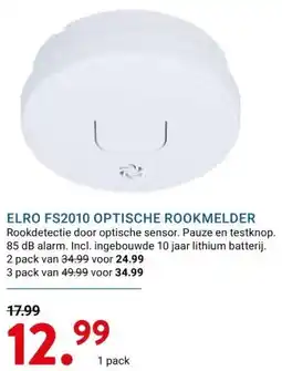 Kluswijs ELRO FS2010 OPTISCHE ROOKMELDER aanbieding