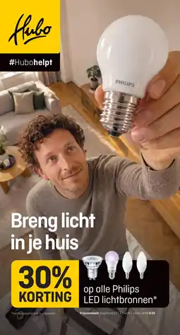Hubo op alle Philips LED lichtbronnen* aanbieding
