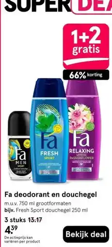 Etos Fa deodorant en douchegel aanbieding