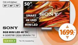 Expert Sony RGB Mini Led 4K TV aanbieding