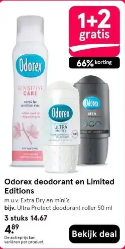 Etos Odorex deodorant en Limited Editions aanbieding