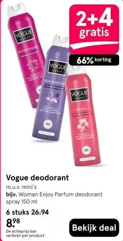Etos Vogue deodorant aanbieding