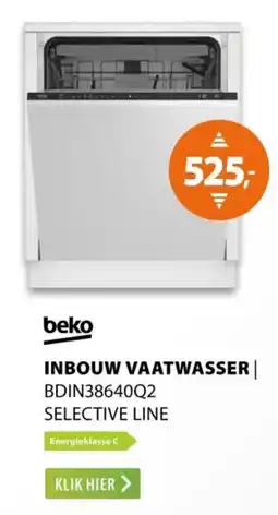 Expert Beko Inbouw Vaatwasser BDIN38640Q2 Selective Line aanbieding