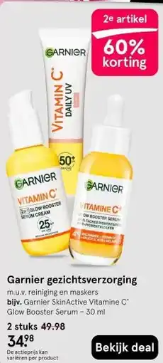 Etos Garnier gezichtsverzorging aanbieding
