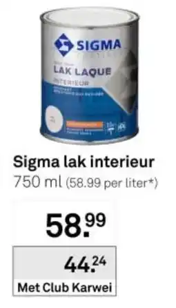 Karwei Sigma lak interieur aanbieding