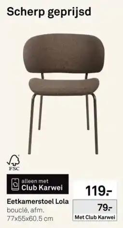 Karwei Club Karwei Eetkamerstoel Lola aanbieding