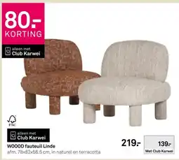 Karwei WOOOD fauteuil Linde aanbieding