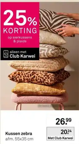Karwei Karwei kussen zebra aanbieding